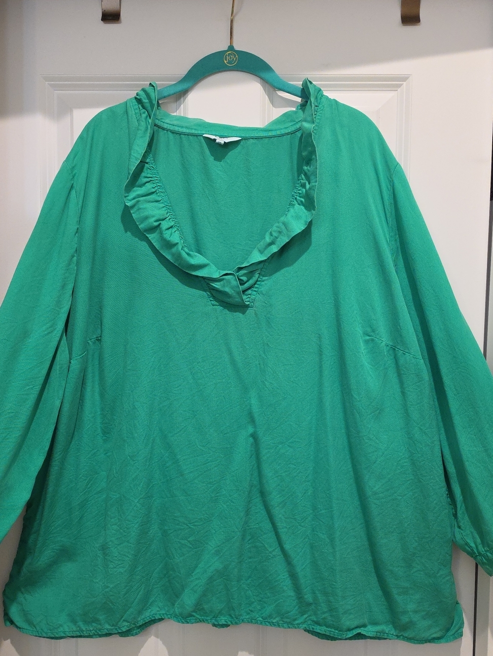 Women’s Ruffle V-Neck Blouse - Green